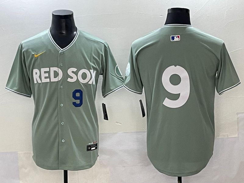 Men 2025 Boston Red Sox #9 No Name Light Green Joint Name Nike MLB Jersey style 3